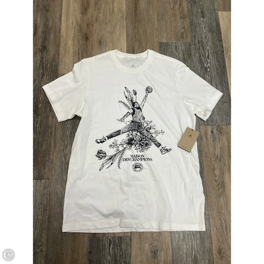 Top Short Sleeve Luxury Designer By Jordan In White, Size: L (men’s)