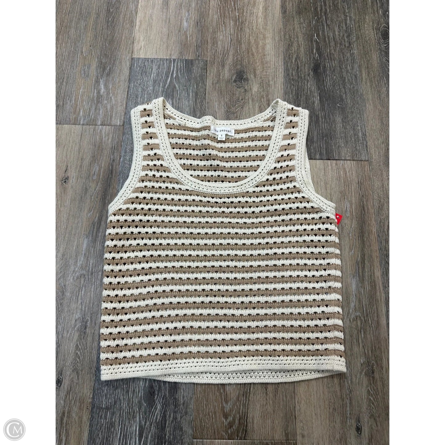 Top Sleeveless By Blu Pepper In Striped Pattern, Size: S