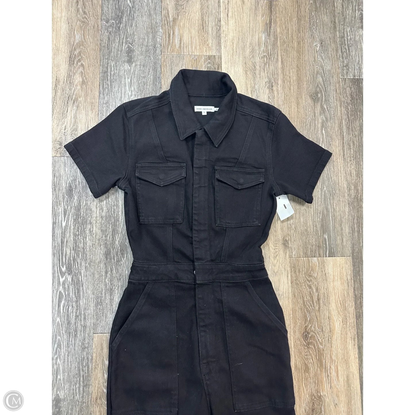 Jumpsuit By Good American In Black Denim, Size: Xs