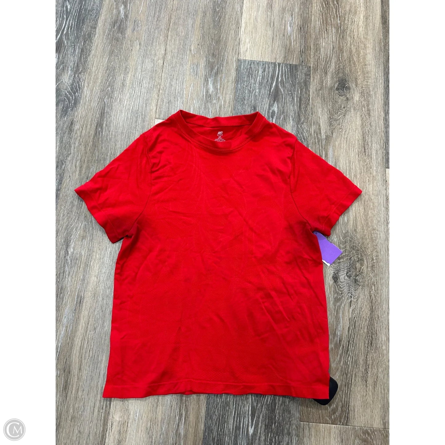 Athletic Top Short Sleeve By New Balance In Red, Size: S