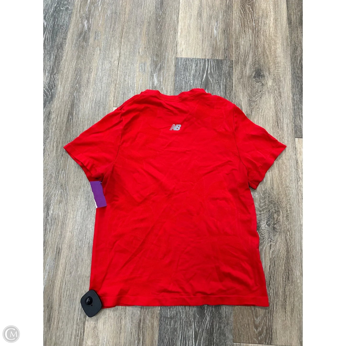 Athletic Top Short Sleeve By New Balance In Red, Size: S