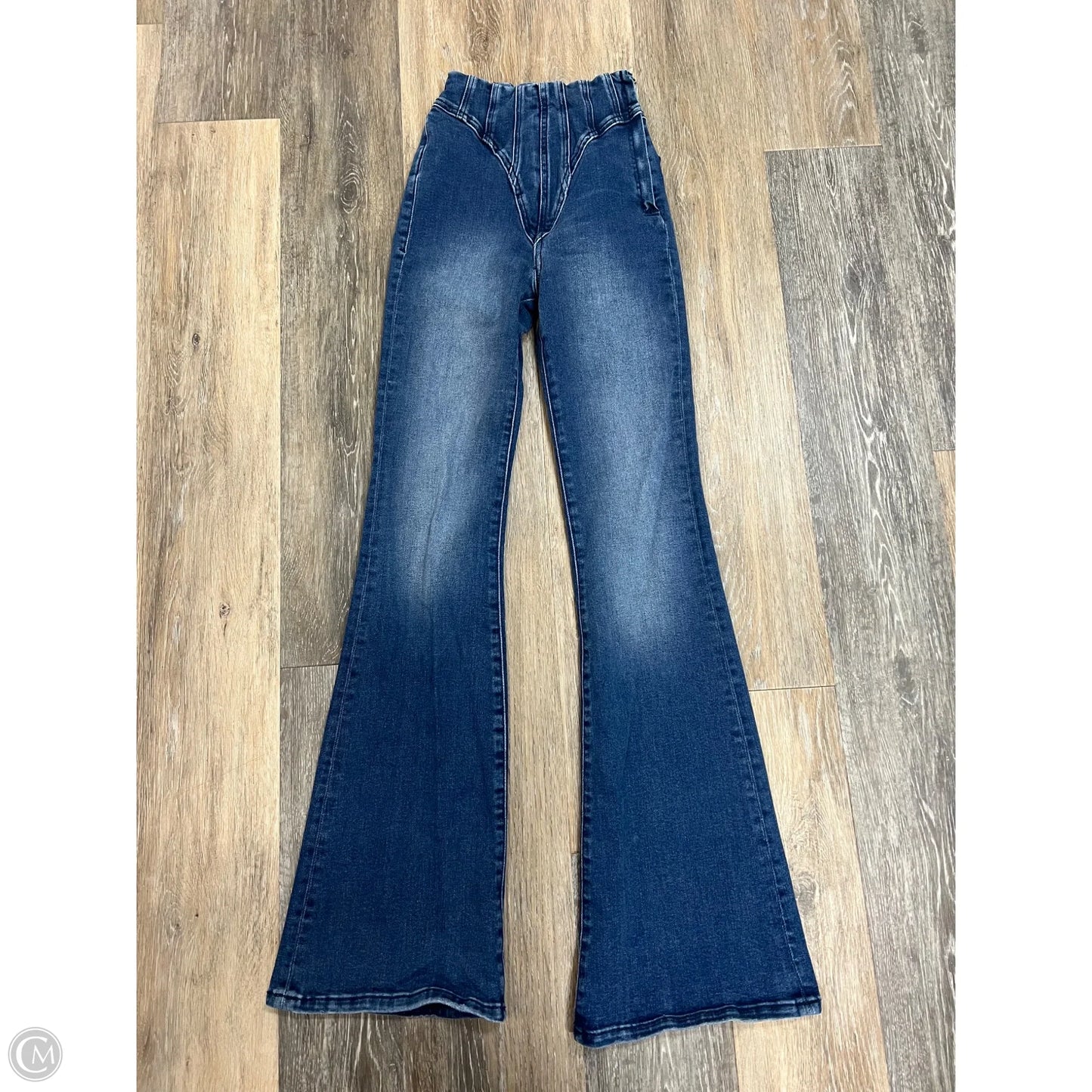 Jeans Flared By Good American In Blue Denim, Size: 24