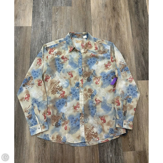 Blouse Long Sleeve By Wrangler In Multi-colored, Size: L