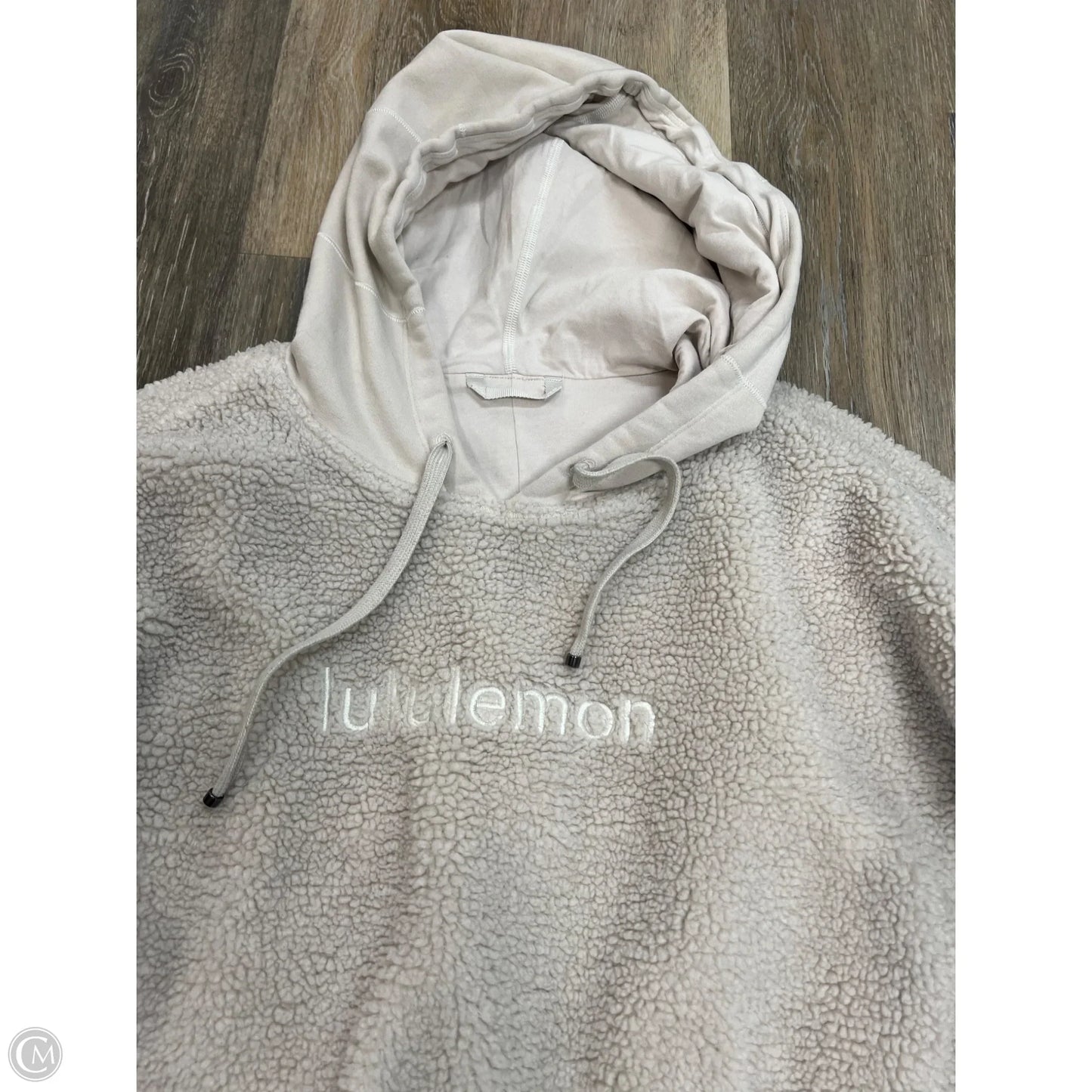 Athletic Sweatshirt Hoodie By Lululemon In Cream, Size: 10