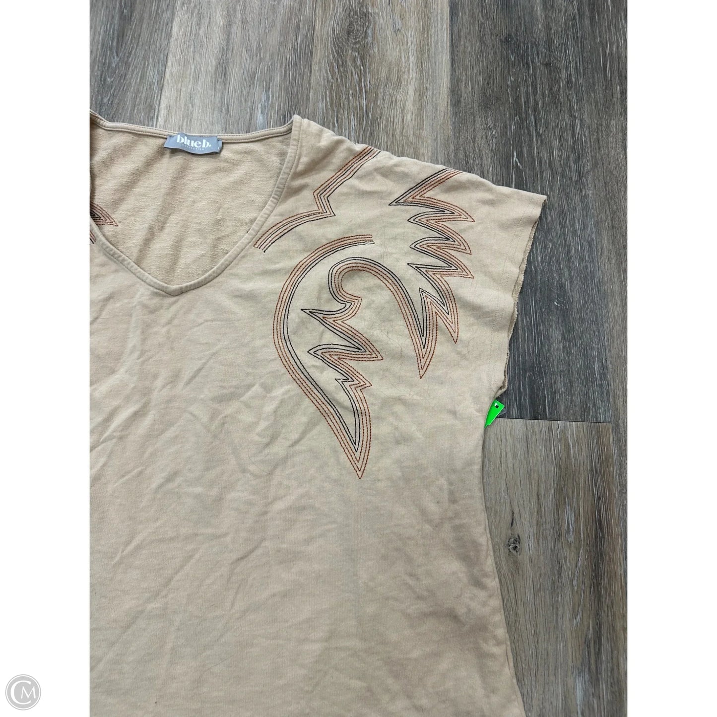 Top Short Sleeve By Blue B In Tan, Size: L