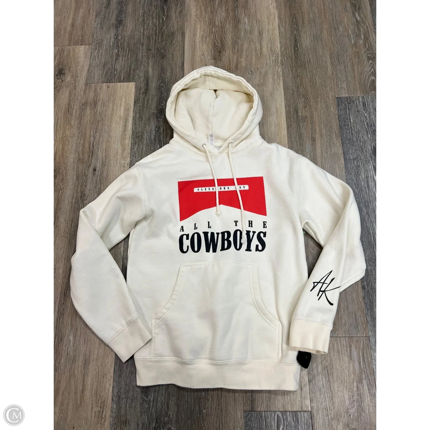 Sweatshirt Hoodie By Alexandra Kay In Cream, Size: S