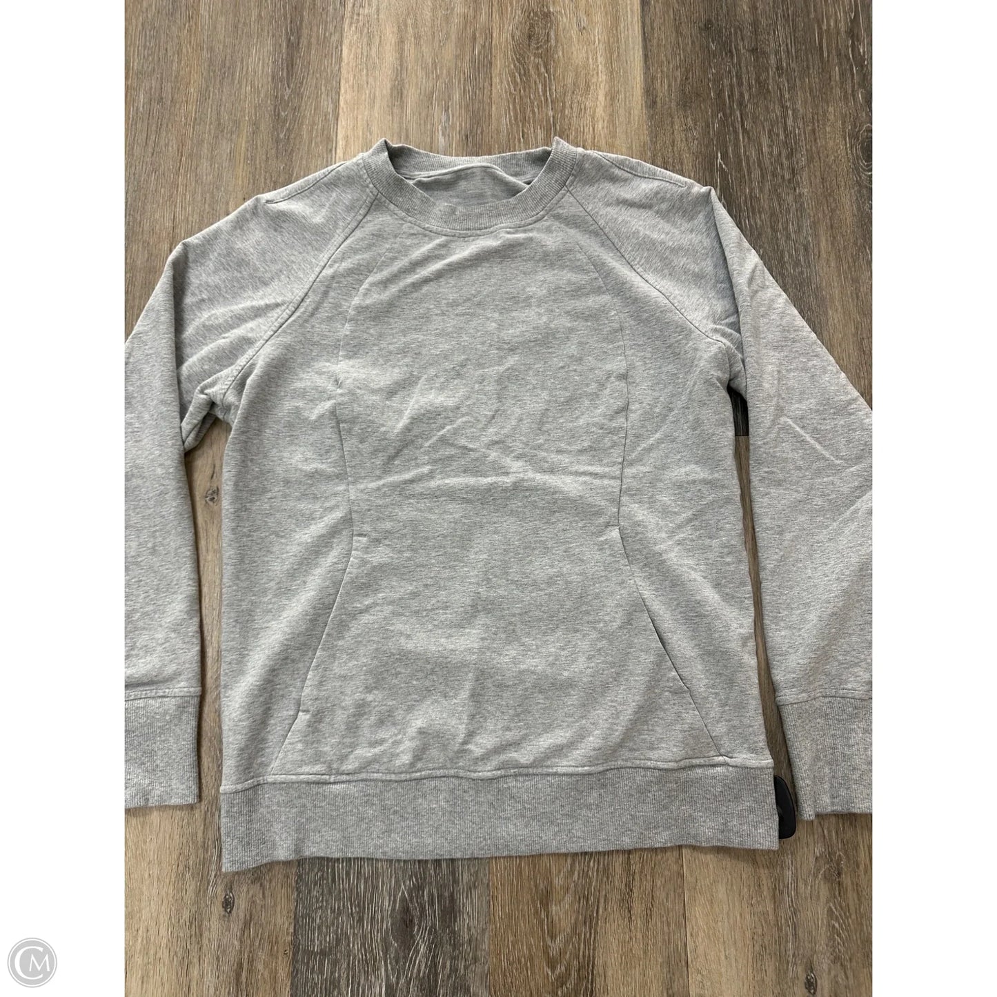 Athletic Sweatshirt Crewneck By Lululemon In Grey, Size: 8