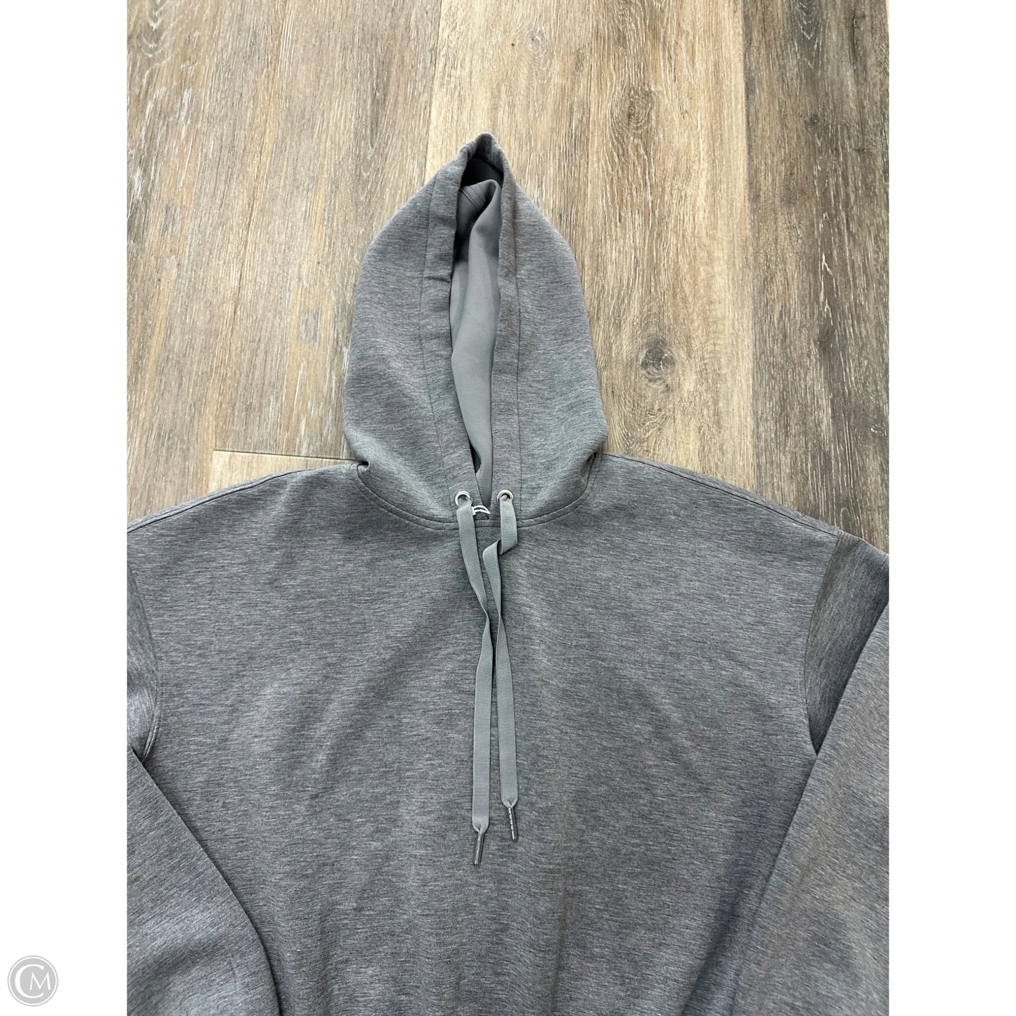 Athletic Sweatshirt Hoodie By Spanx In Grey, Size: M