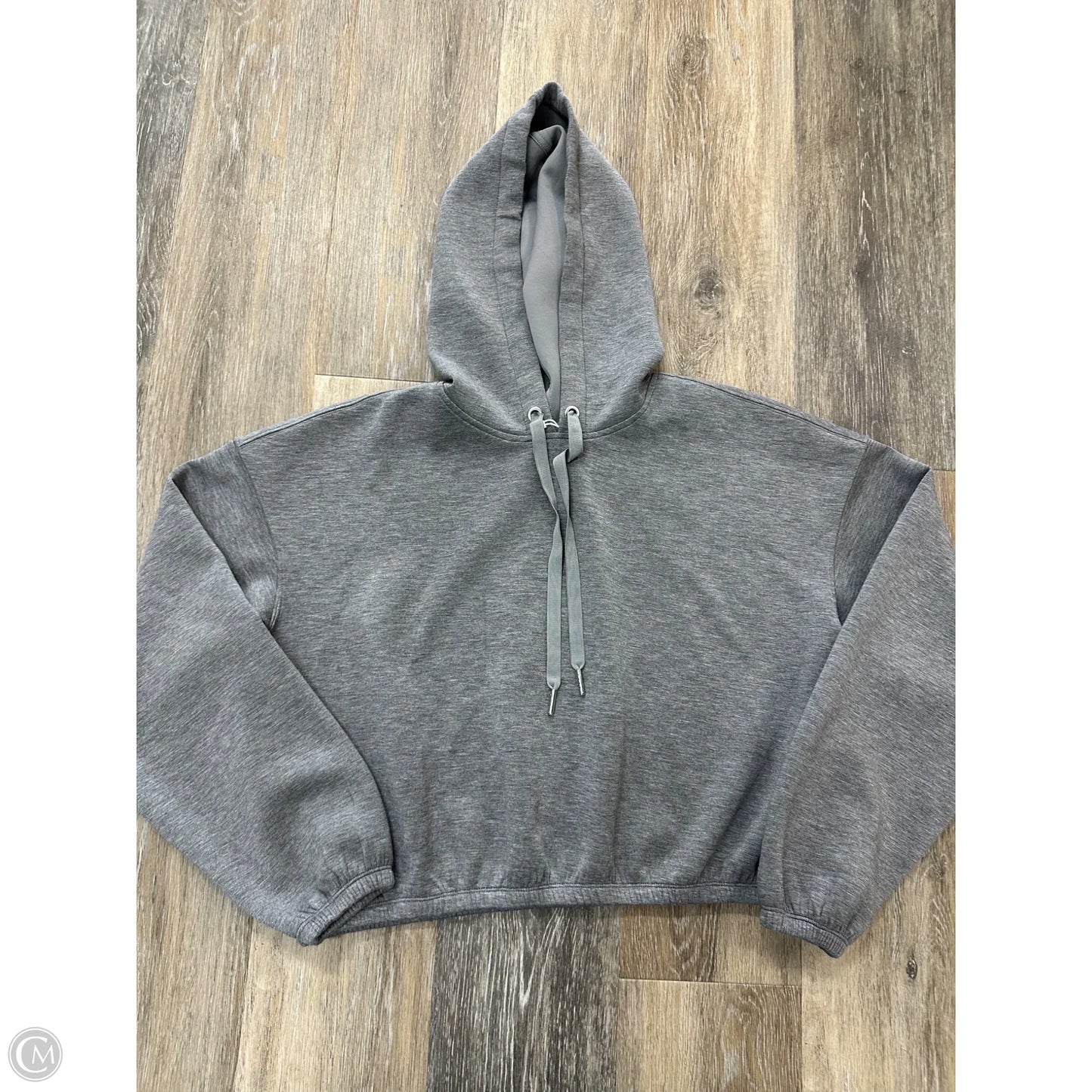 Athletic Sweatshirt Hoodie By Spanx In Grey, Size: M