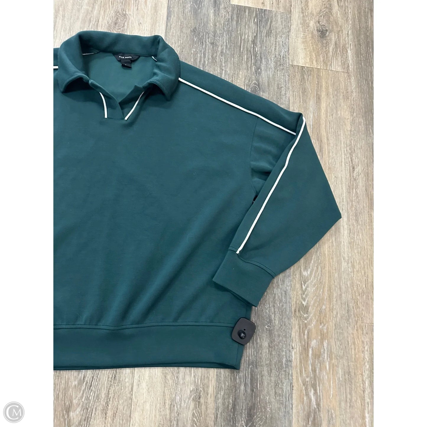Athletic Sweatshirt Collar By Rae Mode In Green, Size: L