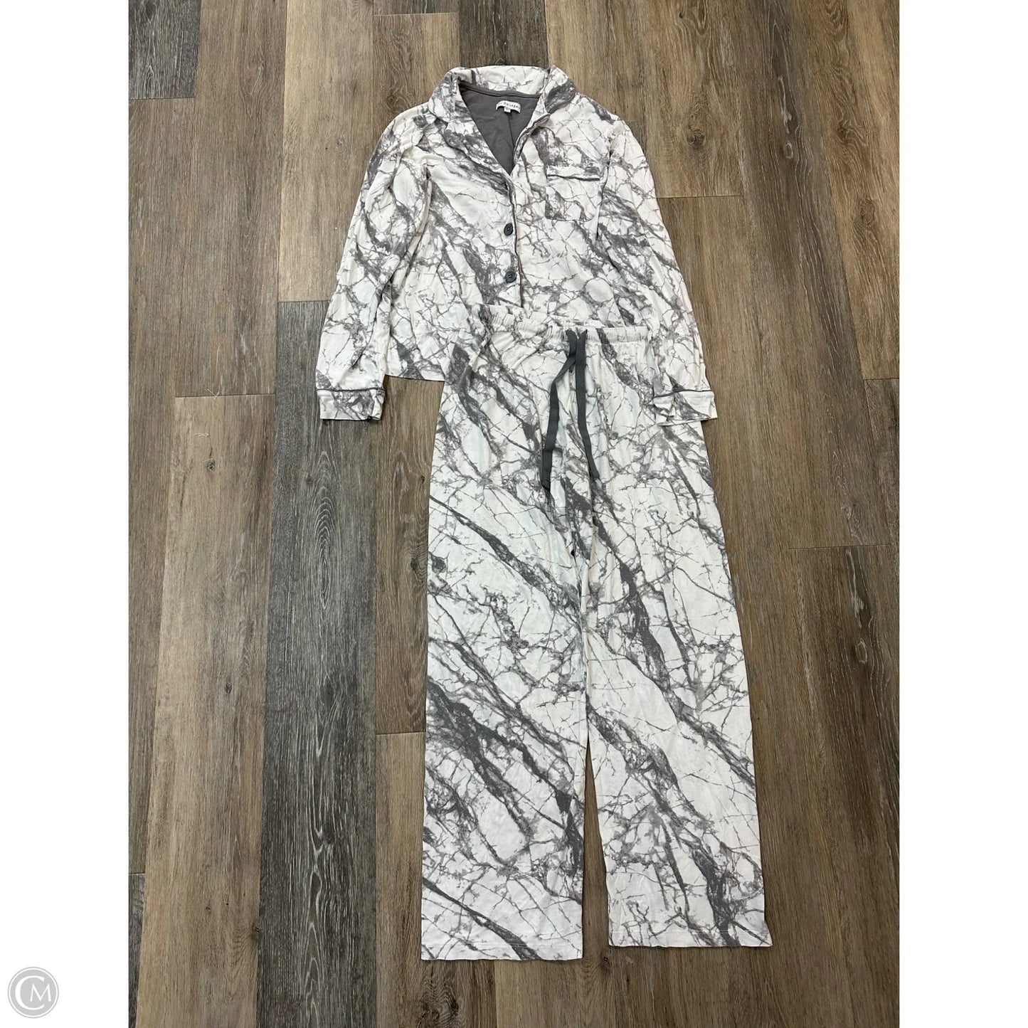 Pajamas 2pc By PJ Salvage In Grey & White, Size: S