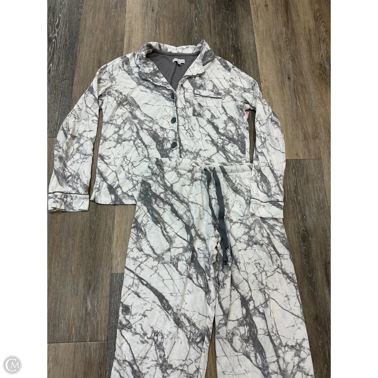 Pajamas 2pc By PJ Salvage In Grey & White, Size: S