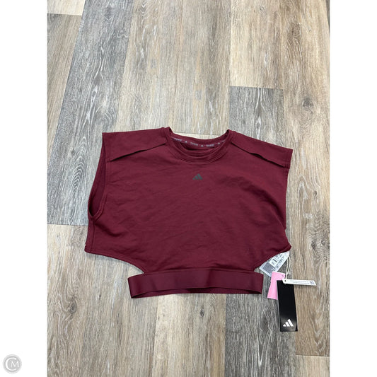 Athletic Top Short Sleeve By Adidas In Red, Size: Xs