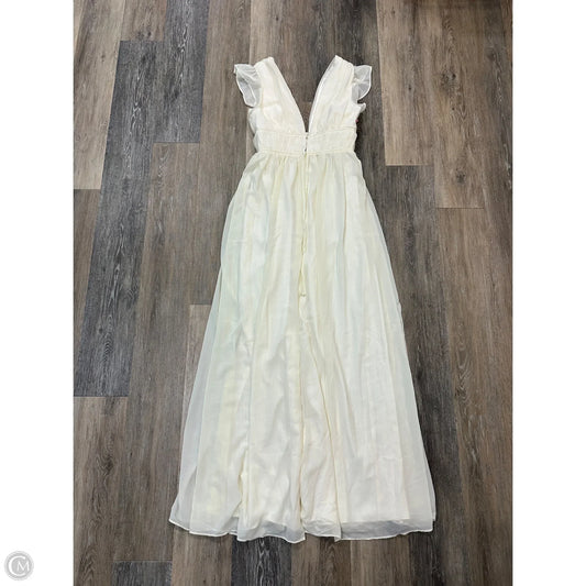Dress Party Long By Lulus In Cream, Size: S