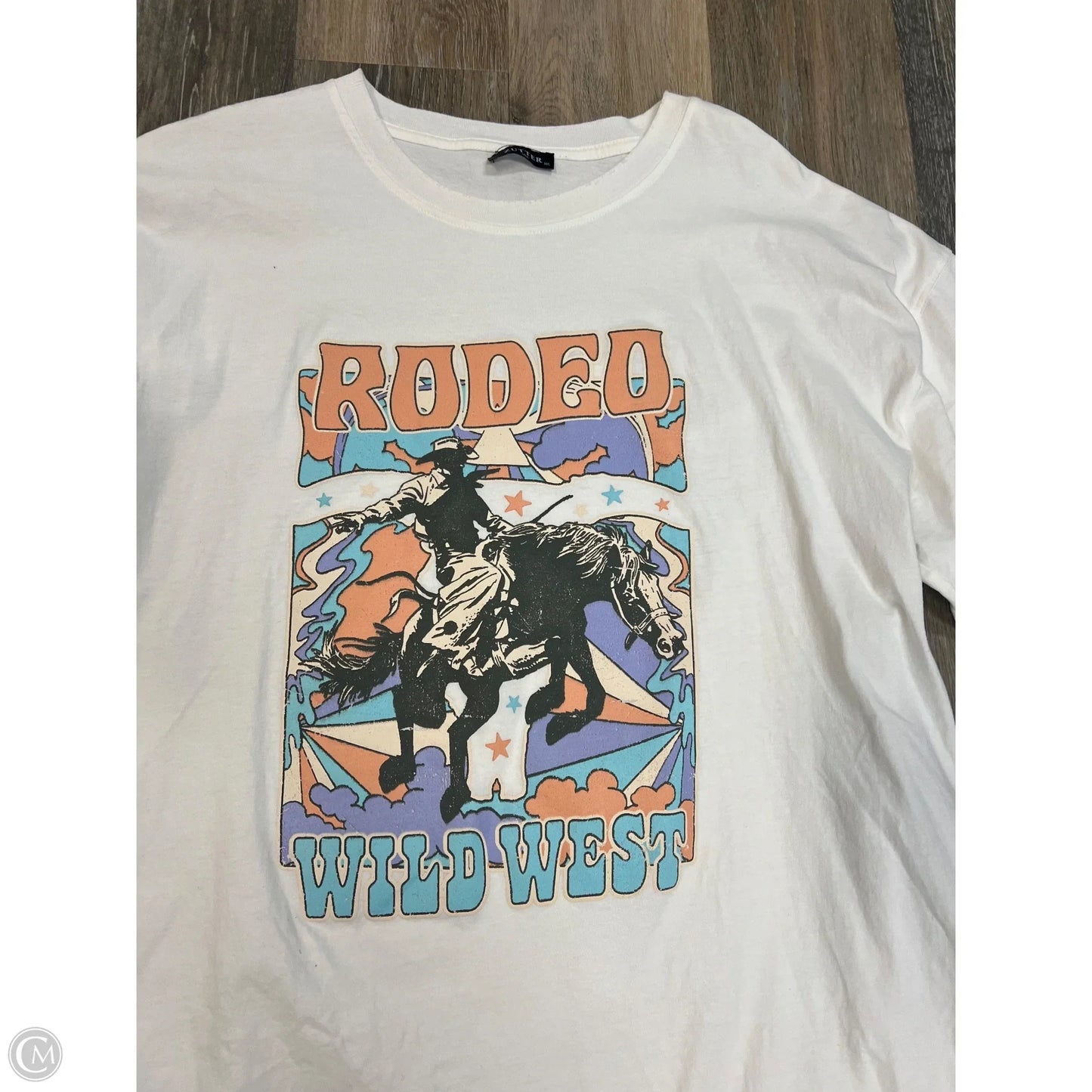 -Top Short Sleeve Tunic By Zutter In White, Size: M/L