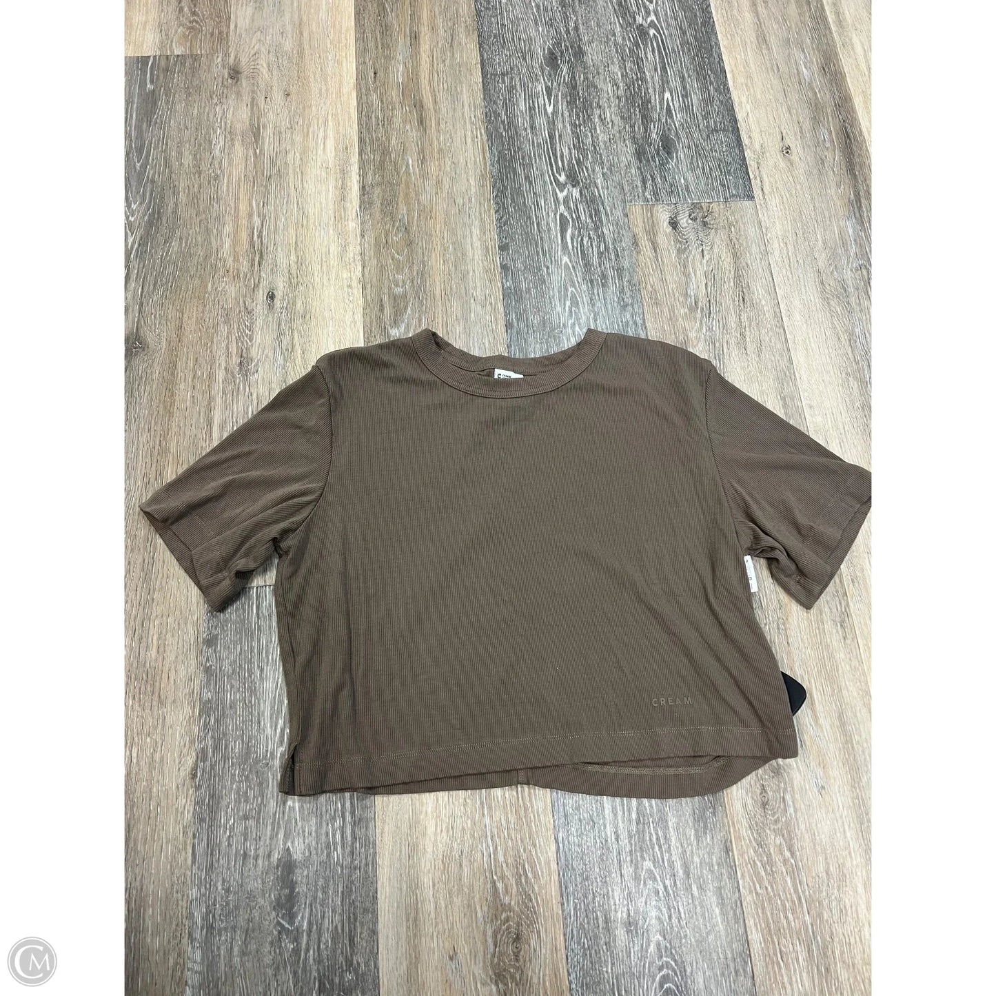 Athletic Top Short Sleeve By Cream Yoga In Brown, Size: S