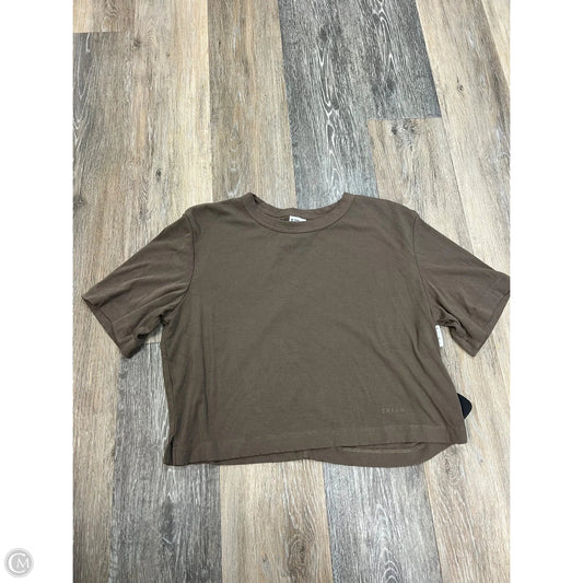 Athletic Top Short Sleeve By Cream Yoga In Brown, Size: S