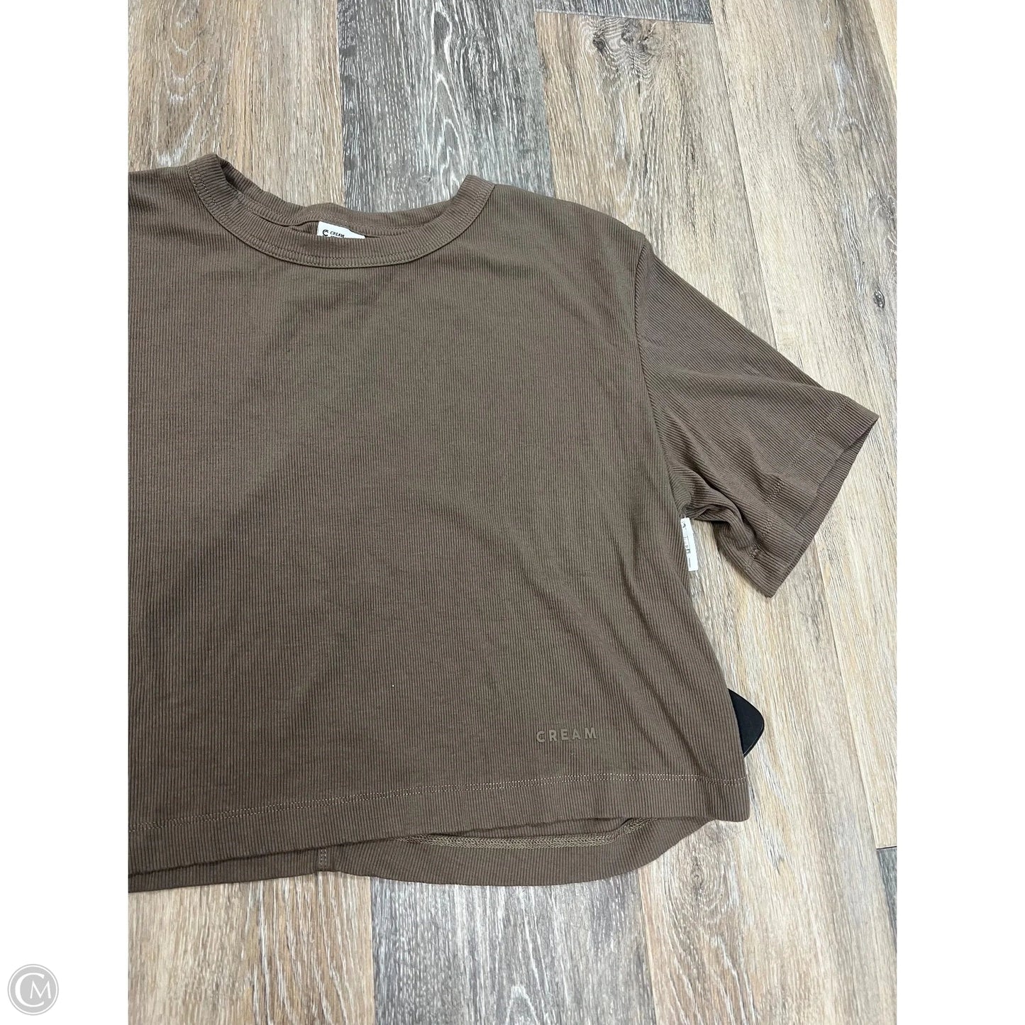 Athletic Top Short Sleeve By Cream Yoga In Brown, Size: S