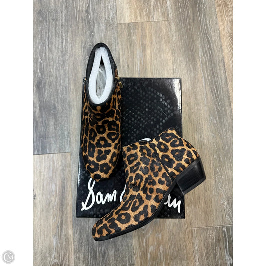 Boots Ankle Heels By Sam Edelman In Animal Print, Size: 6