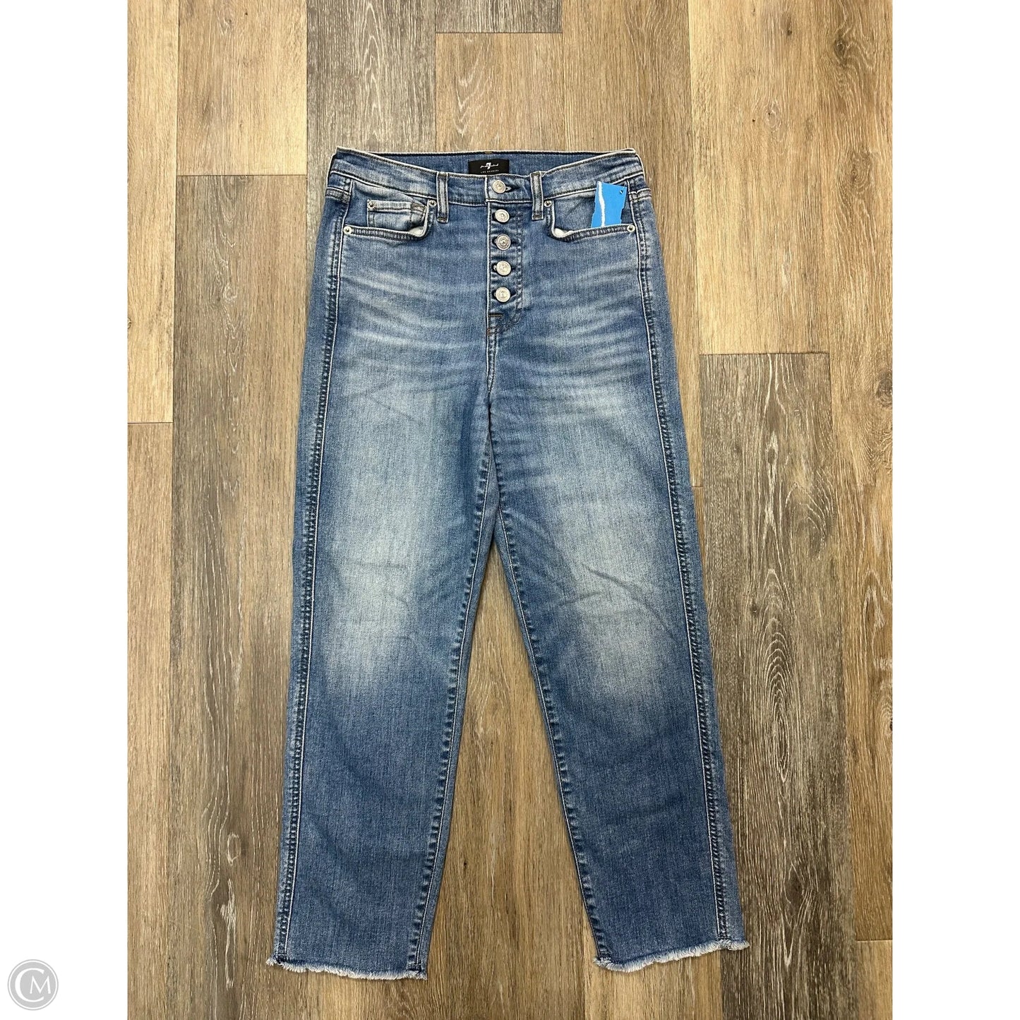 Jeans Straight By 7 For All Mankind In Blue Denim, Size: 4
