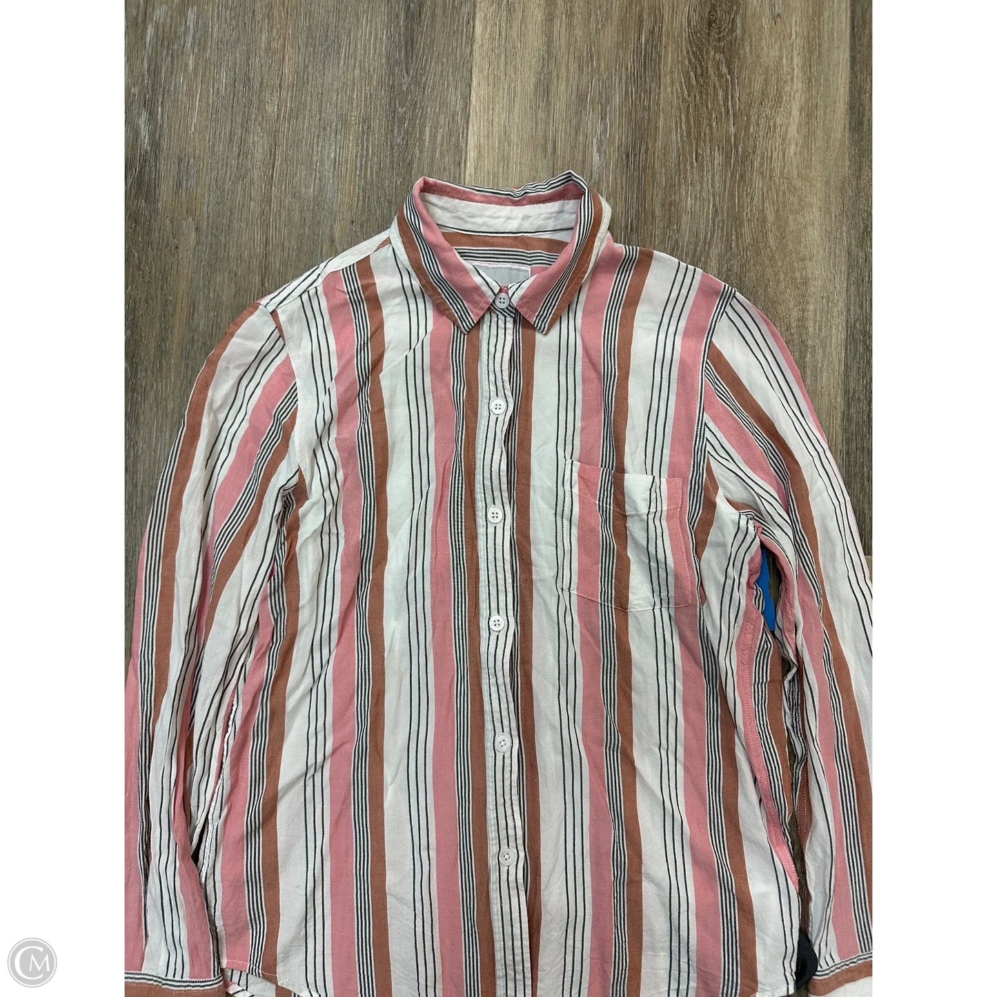 Blouse Long Sleeve By Rails In Striped Pattern, Size: S