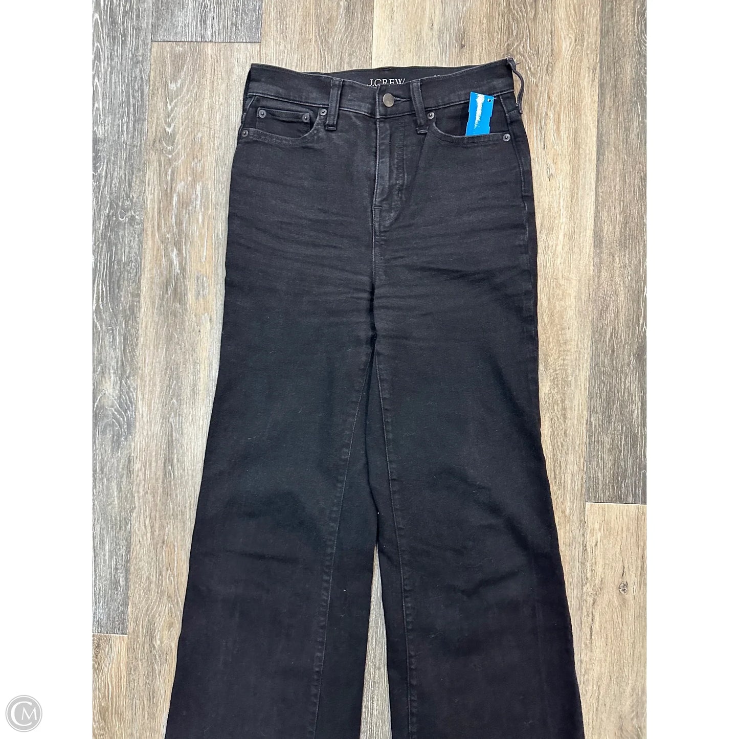 Jeans Wide Leg By J. Crew In Black Denim, Size: 0