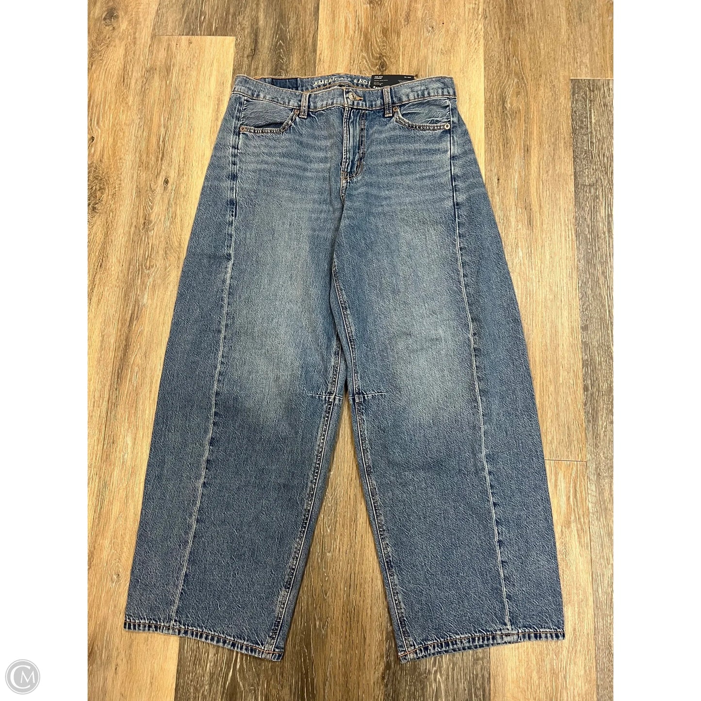 Jeans Straight By American Eagle In Blue Denim, Size: 4