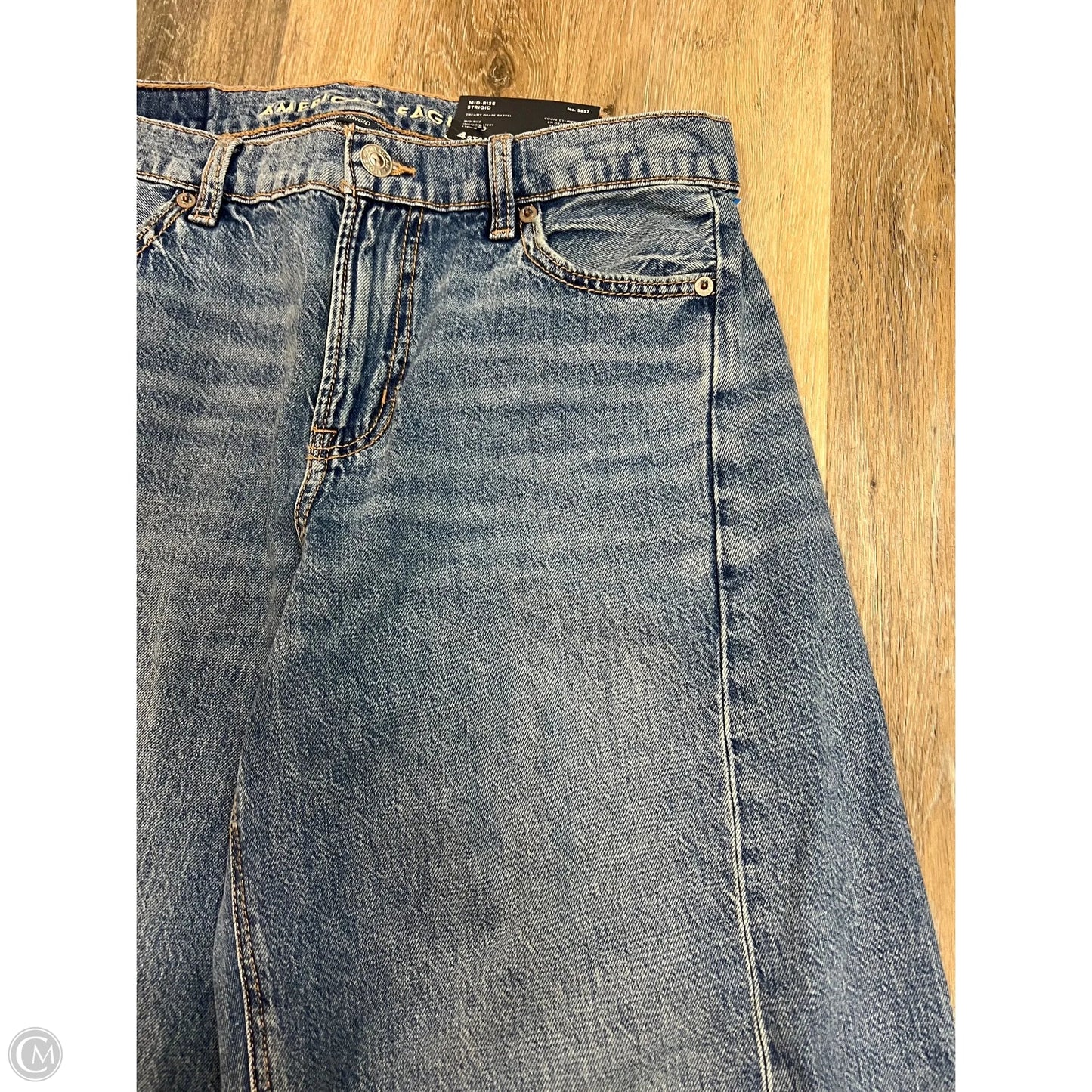 Jeans Straight By American Eagle In Blue Denim, Size: 4