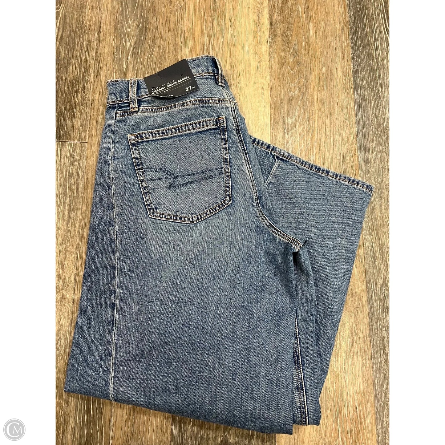 Jeans Straight By American Eagle In Blue Denim, Size: 4