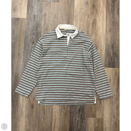 Blouse Long Sleeve By Faherty In Teal, Size: S