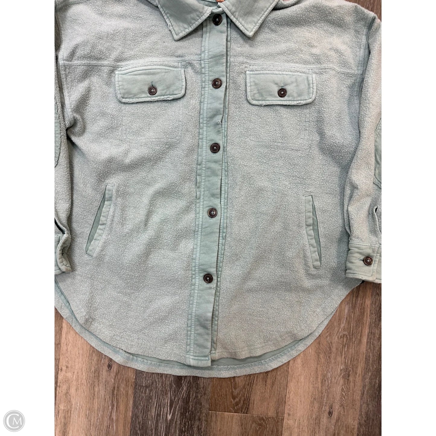Jacket Shirt By Free People In Teal, Size: S