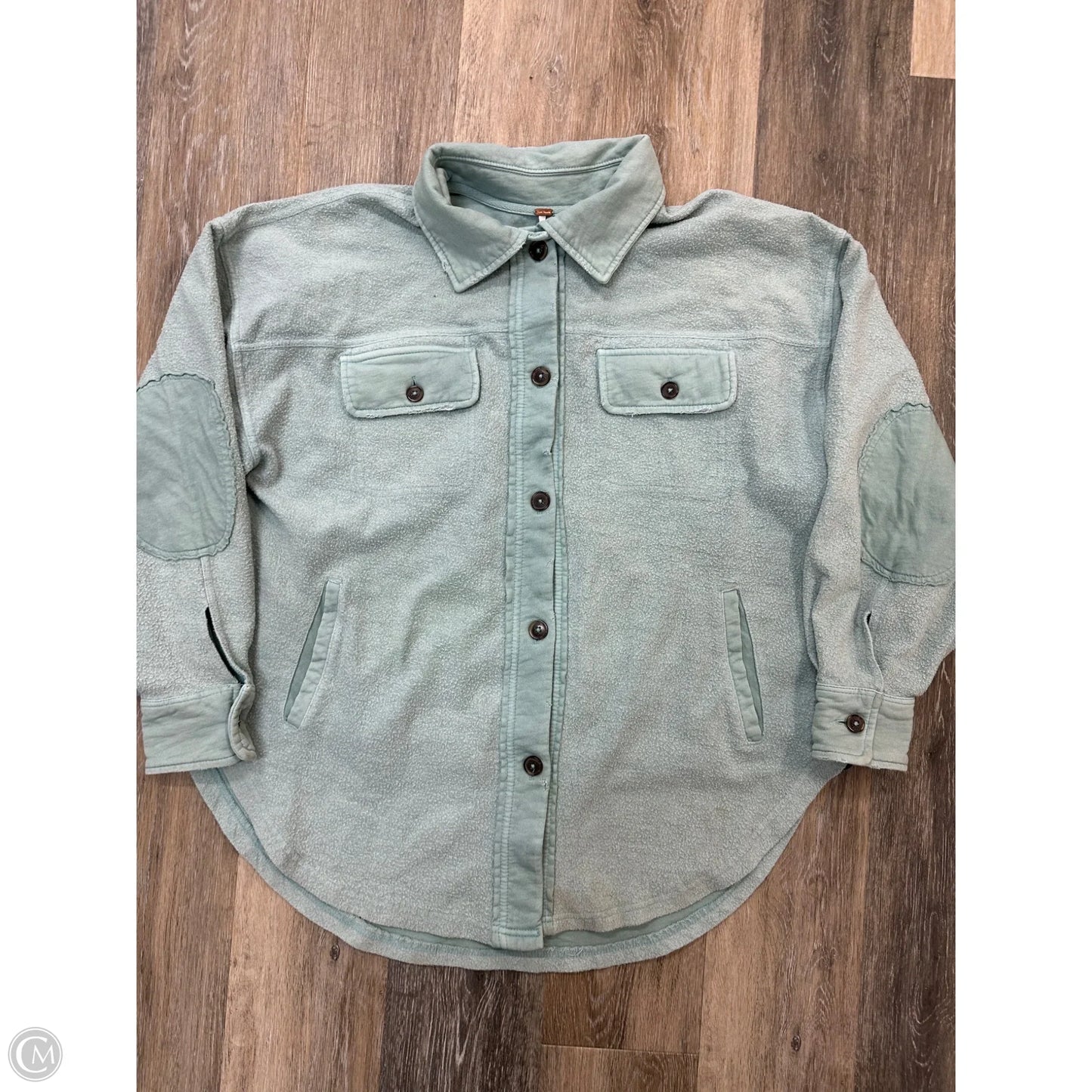 Jacket Shirt By Free People In Teal, Size: S