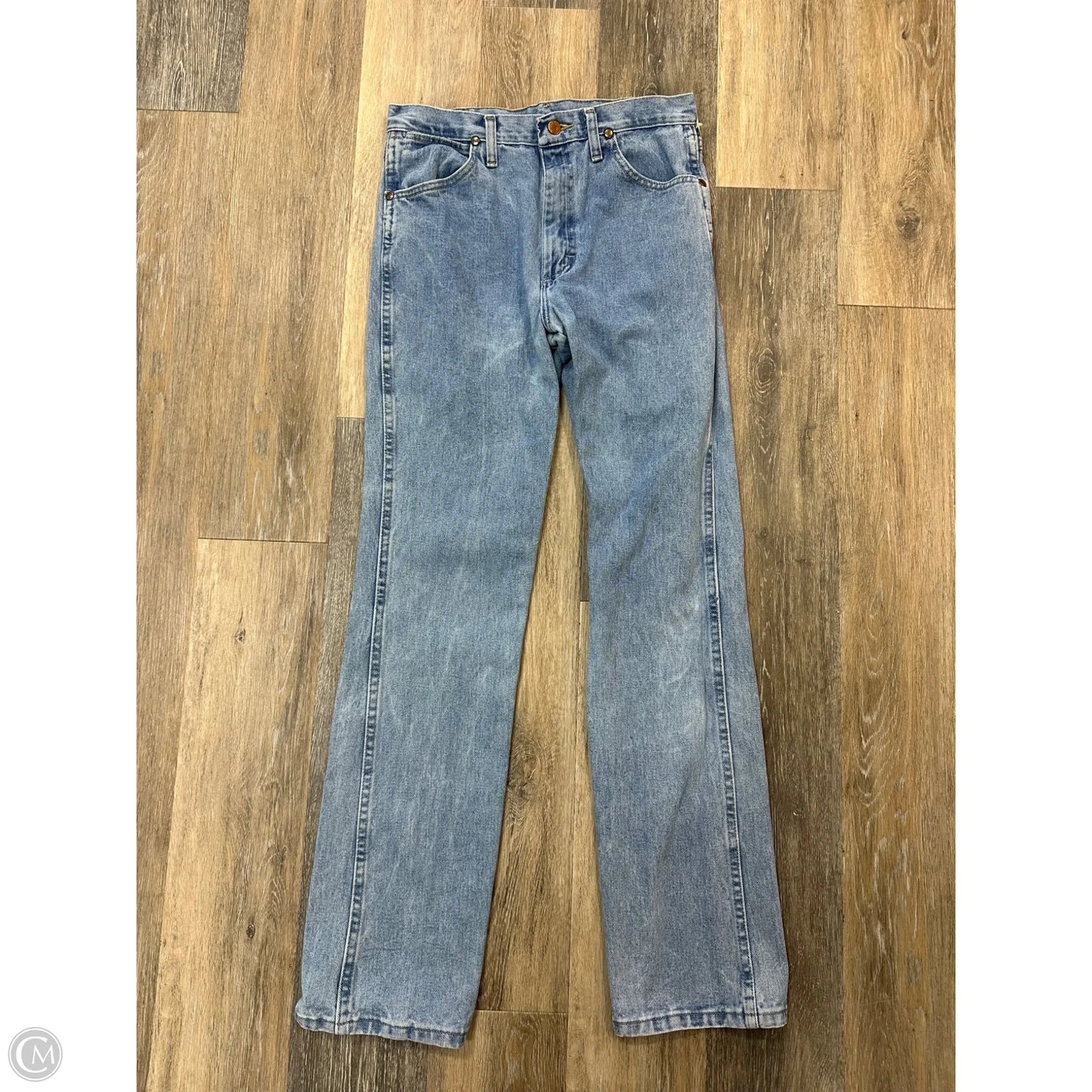 Jeans Straight By Wrangler In Blue Denim, Size: 12