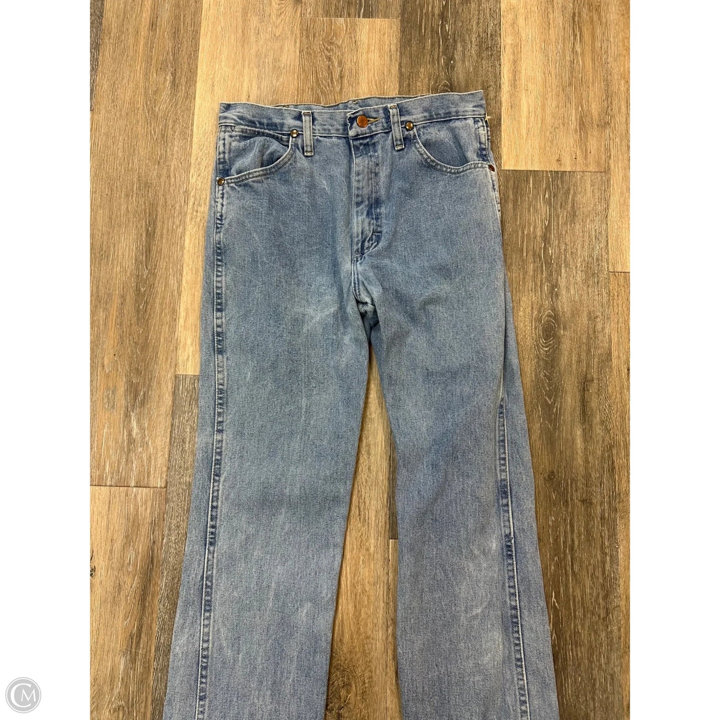Jeans Straight By Wrangler In Blue Denim, Size: 12