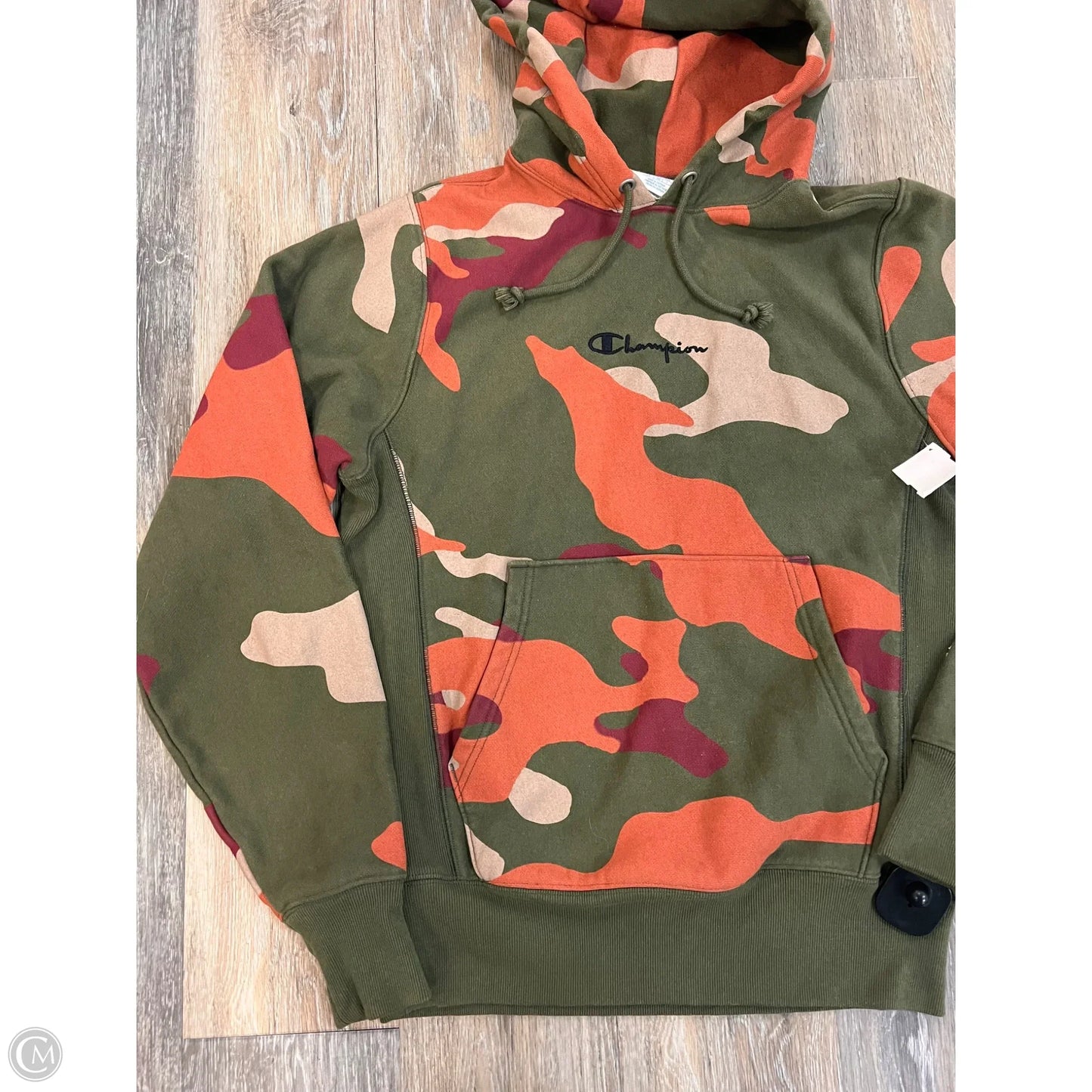 Athletic Sweatshirt Hoodie By Champion In Camouflage Print, Size: S