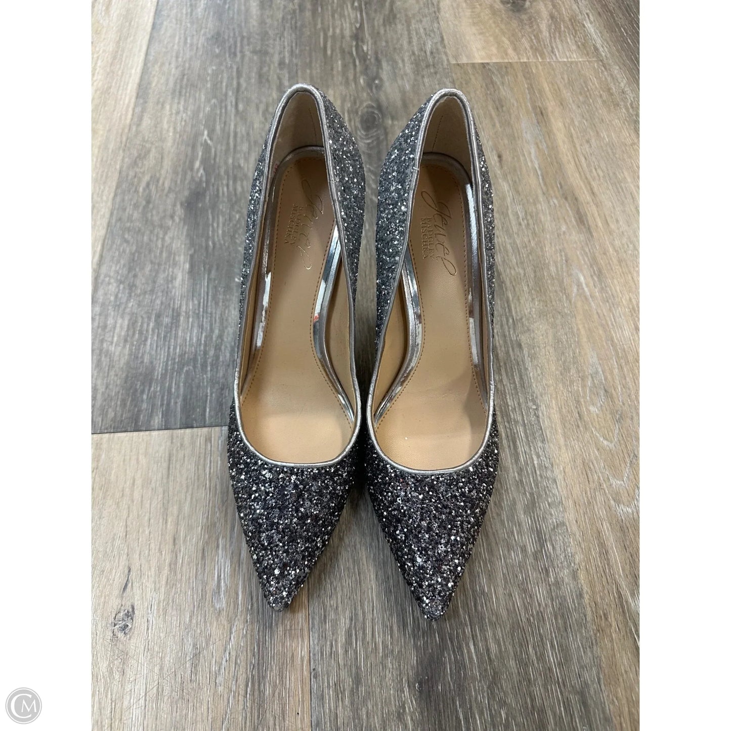 Shoes Heels Kitten By Badgley Mischka In Silver, Size: 7.5