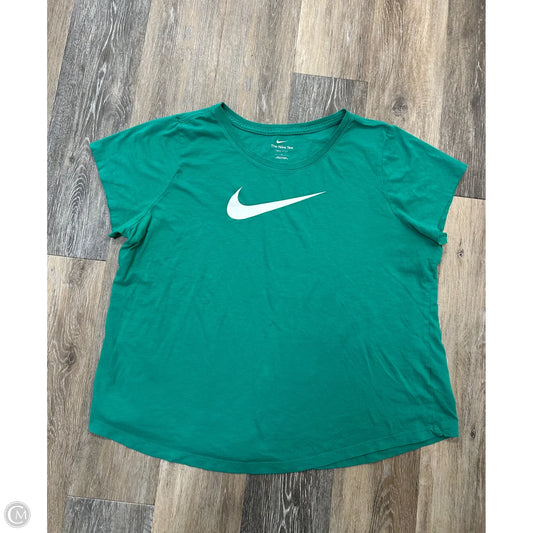 Athletic Top Short Sleeve By Nike In Green, Size: 1x