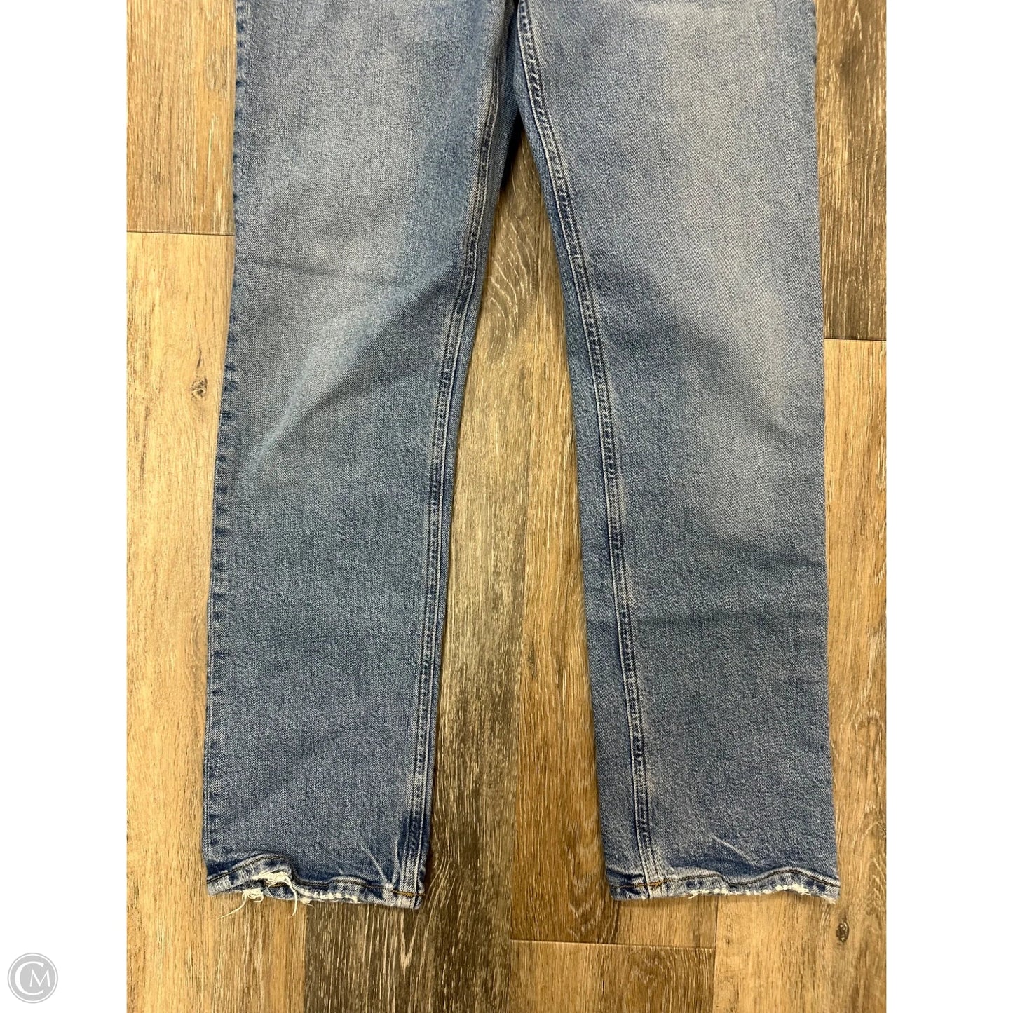 Jeans Straight By Agolde In Blue Denim, Size: 4