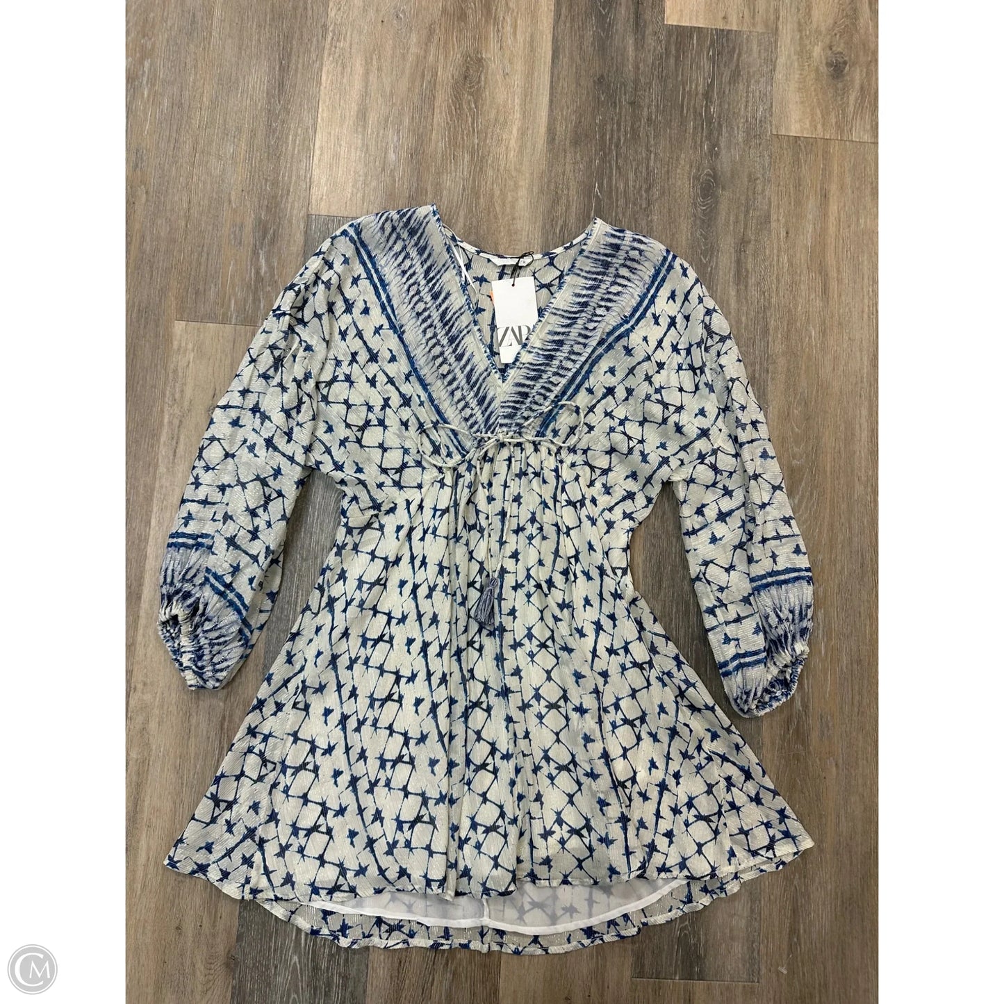 Dress Casual Midi By Zara In Blue, Size: M