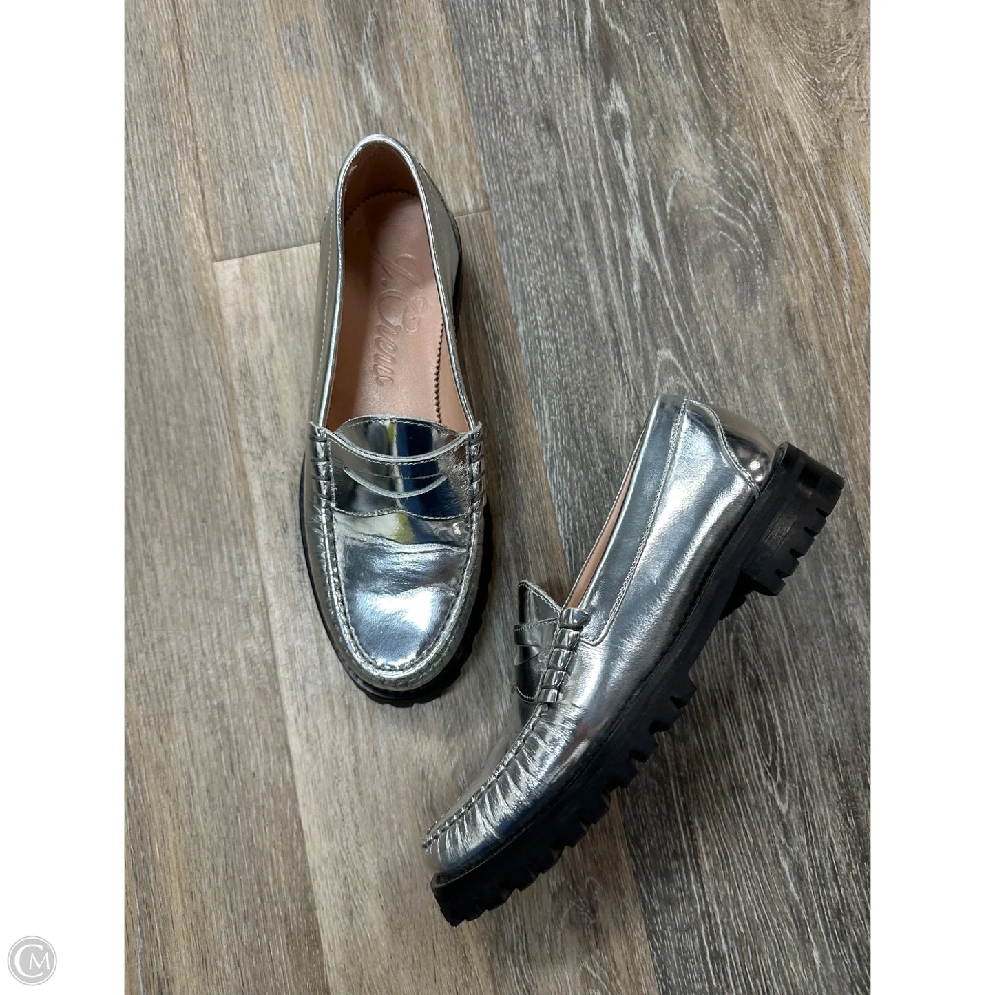 Shoes Heels Block By J. Crew In Silver, Size: 6