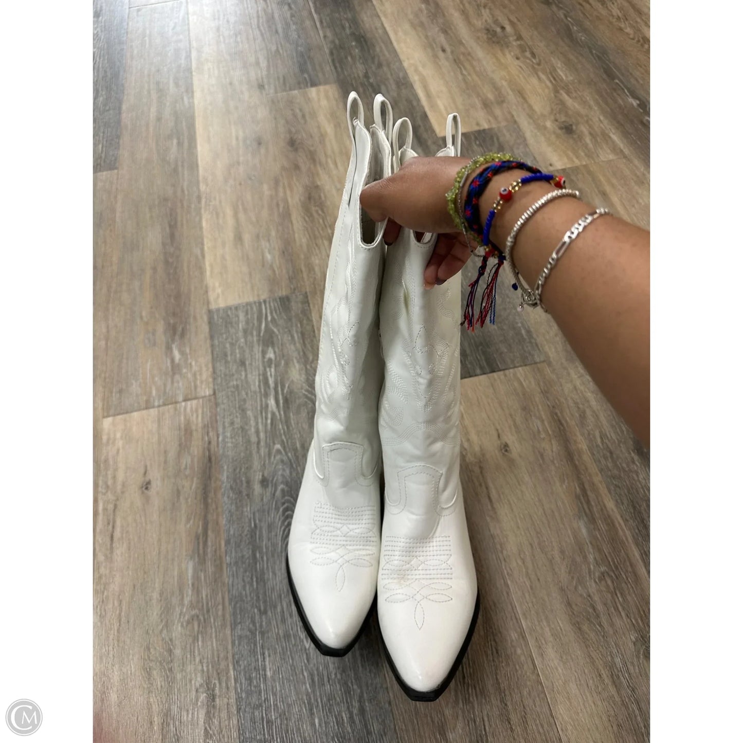 Boots Western By Ava & Ever In White, Size: 10