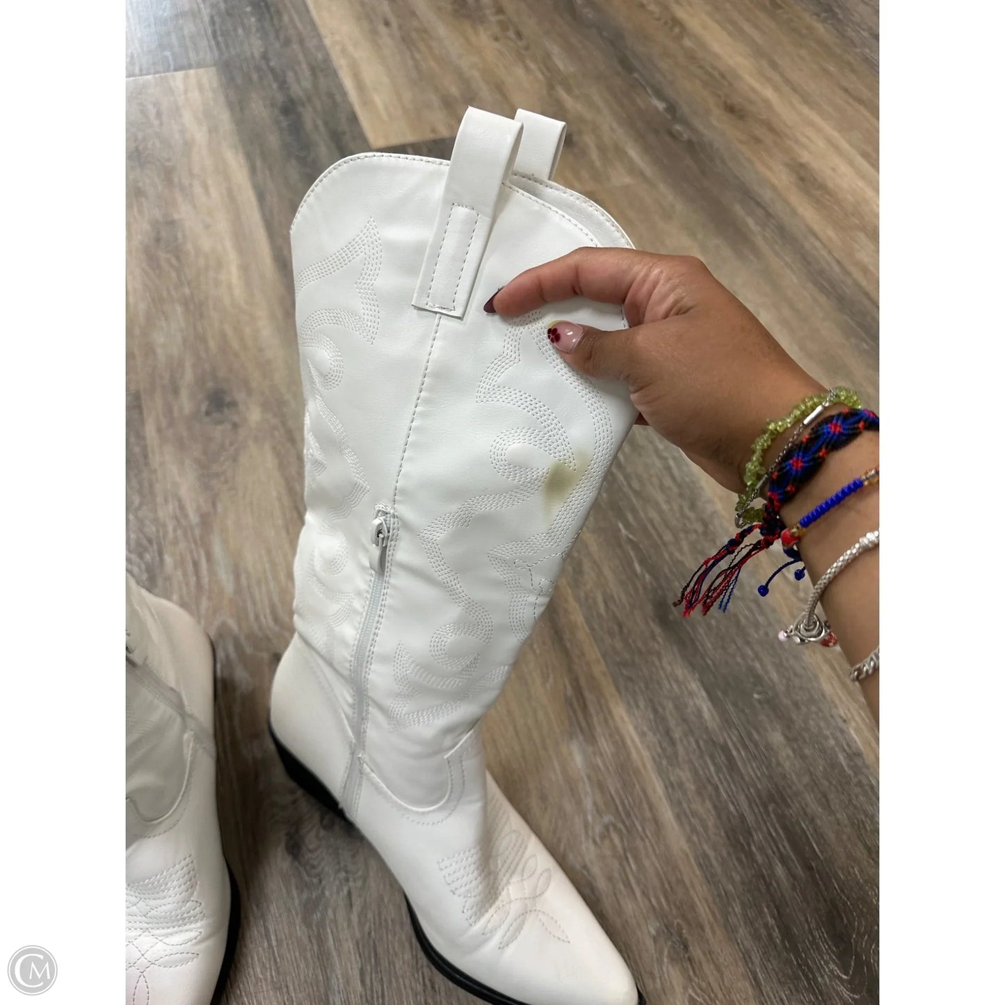 Boots Western By Ava & Ever In White, Size: 10