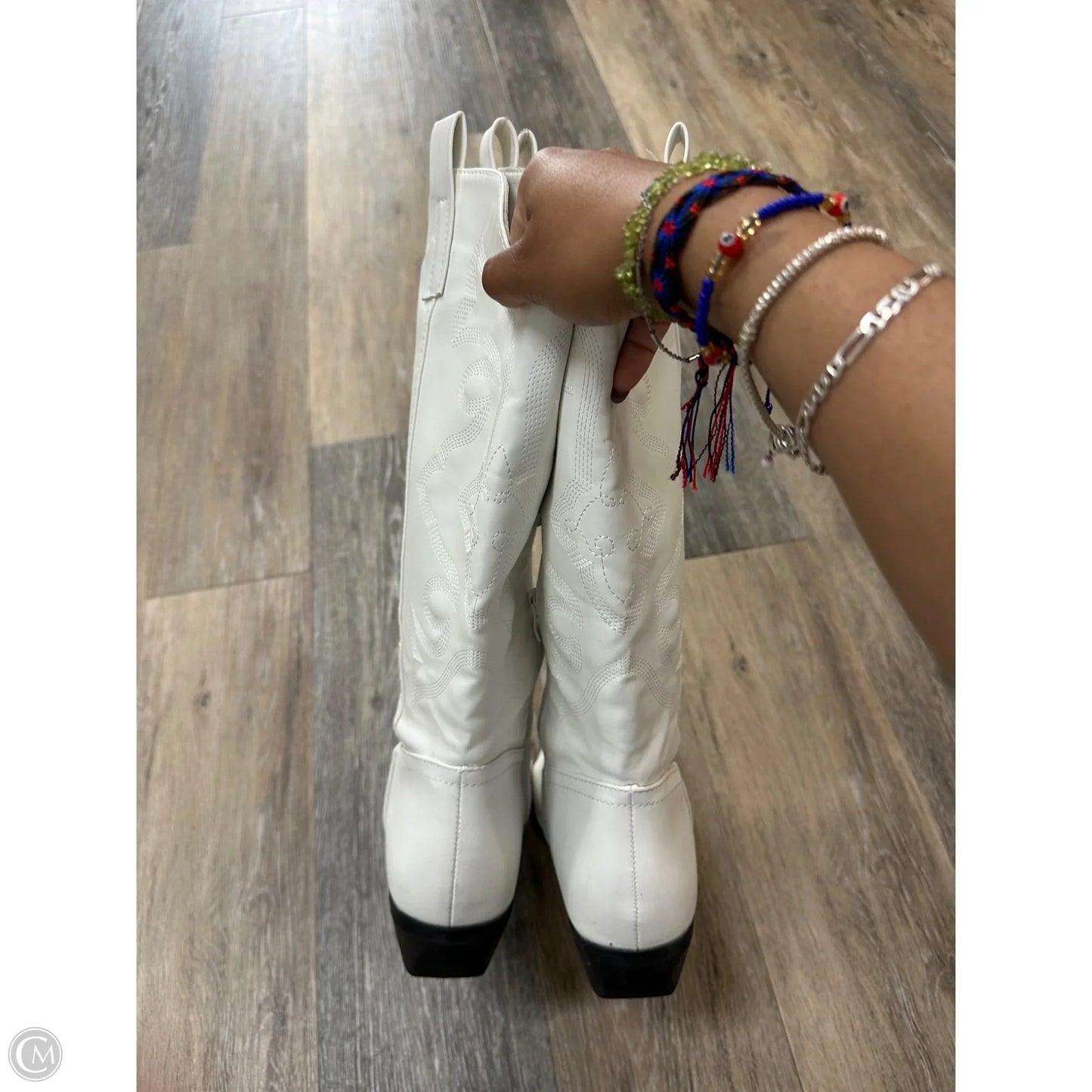 Boots Western By Ava & Ever In White, Size: 10