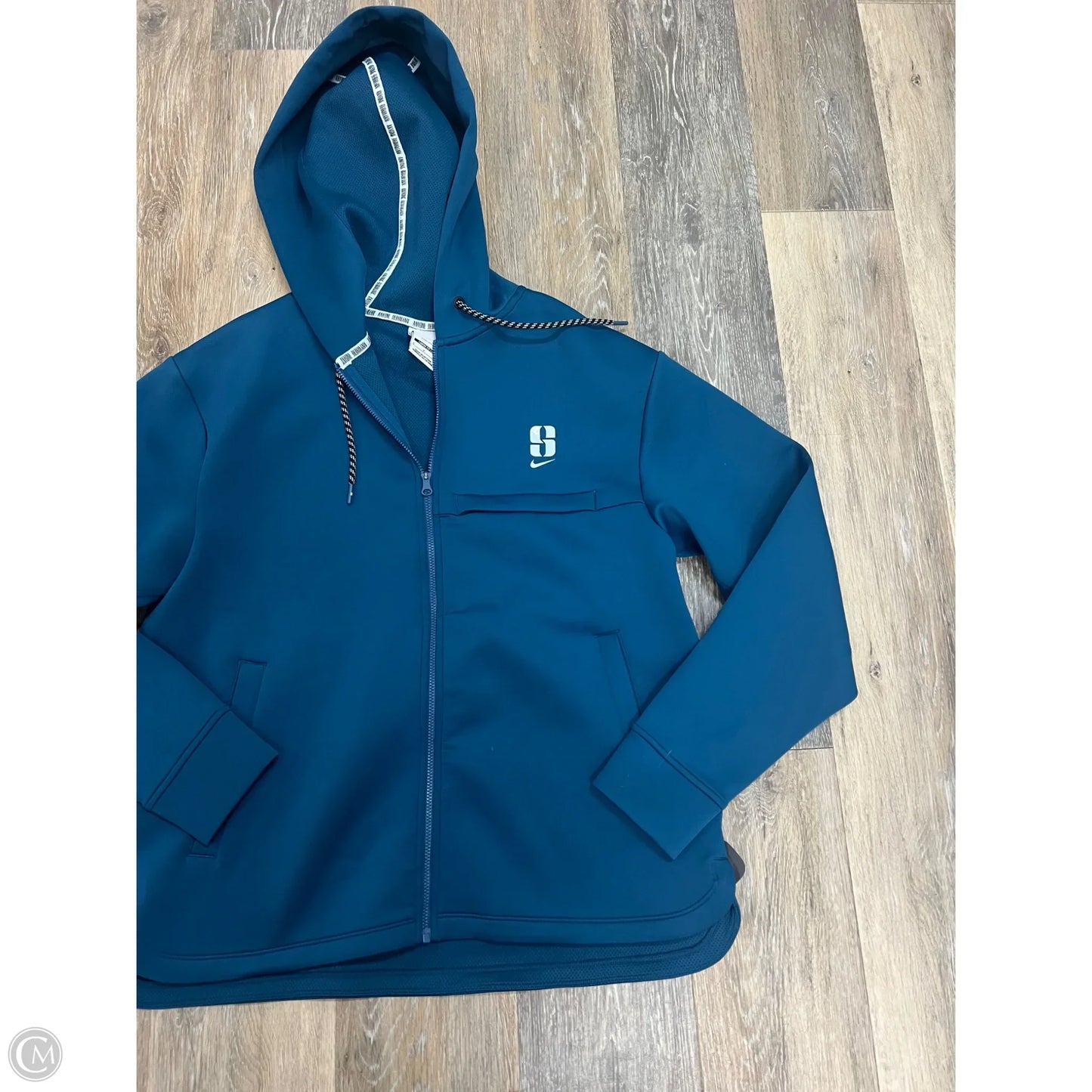 Athletic Sweatshirt Hoodie By Nike In Blue, Size: S