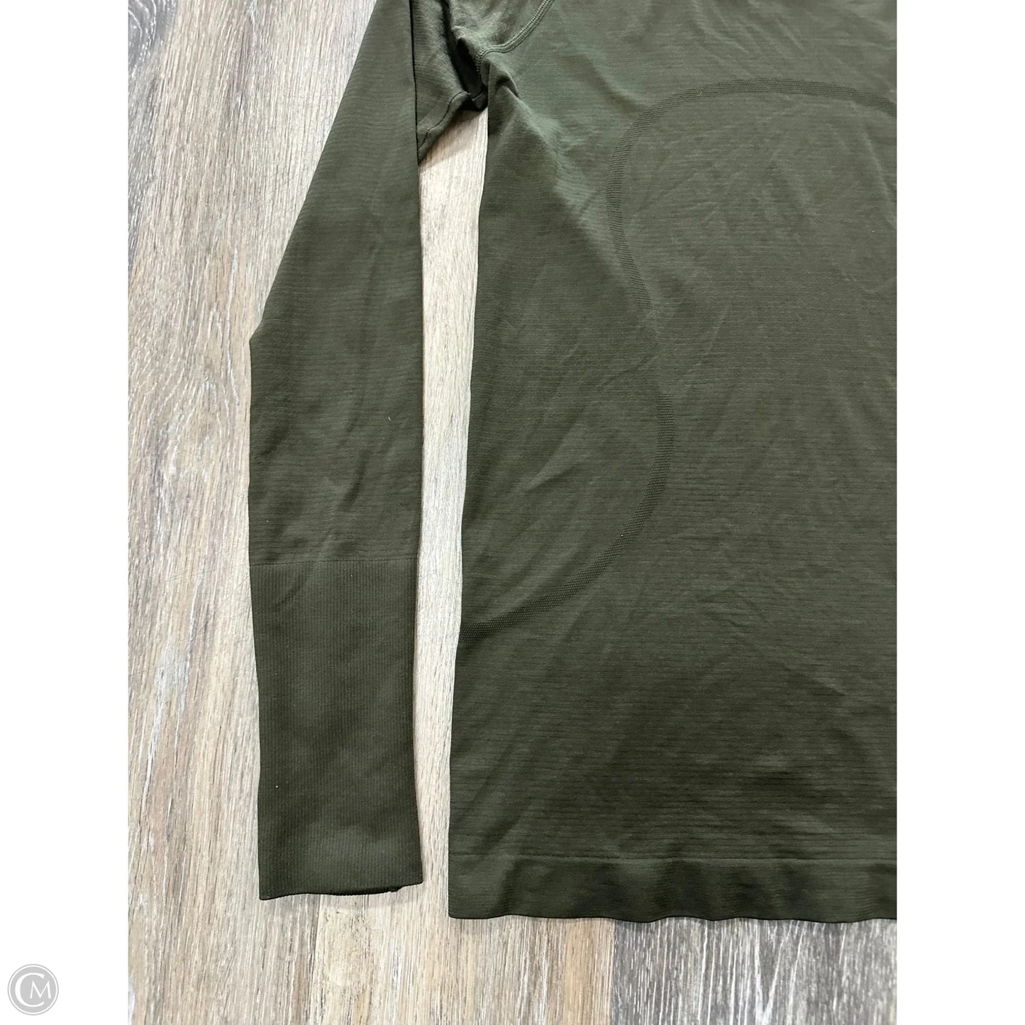 Athletic Top Long Sleeve Collar By Lululemon In Green, Size: 6