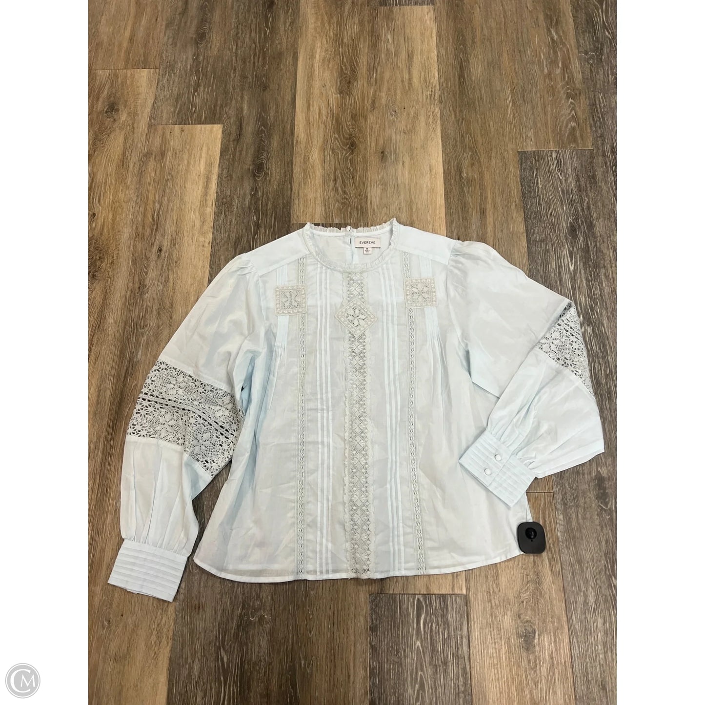 Blouse Long Sleeve By Evereve In Blue, Size: M