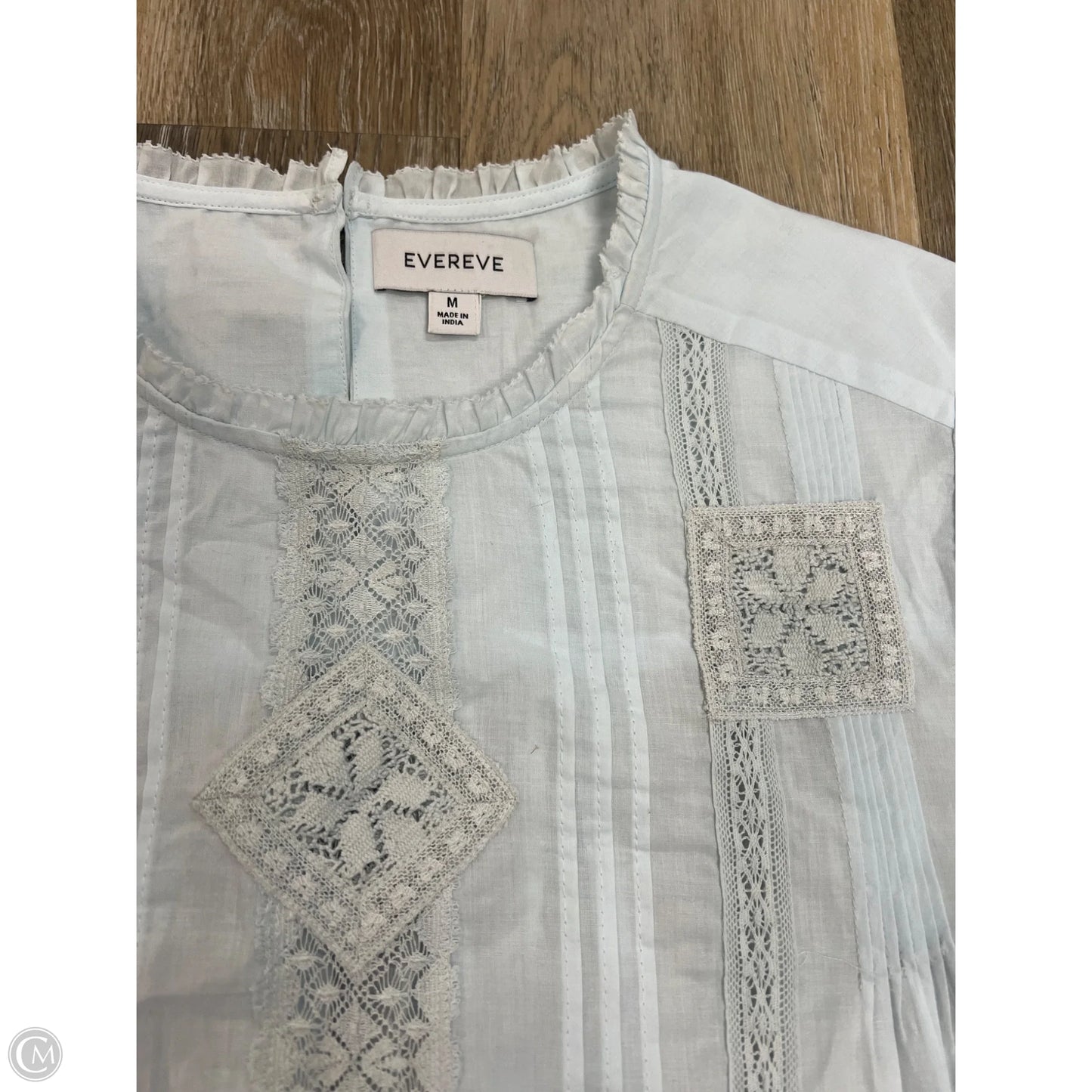 Blouse Long Sleeve By Evereve In Blue, Size: M
