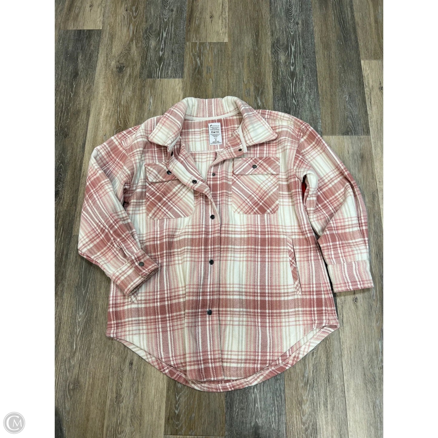 Jacket Shirt By Fornia In Pink, Size: M