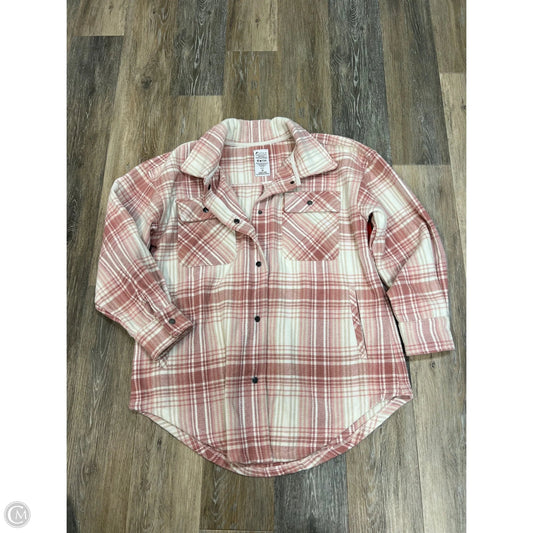 Jacket Shirt By Fornia In Pink, Size: M
