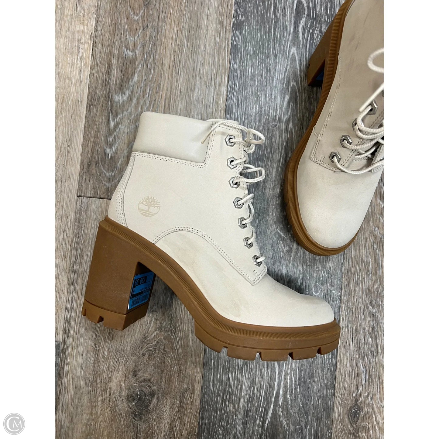 Boots Ankle Heels By Timberland In Cream, Size: 7